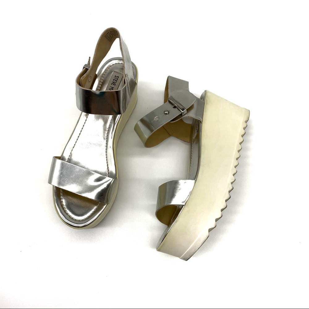Steve Madden silver platform sandals size 8.5